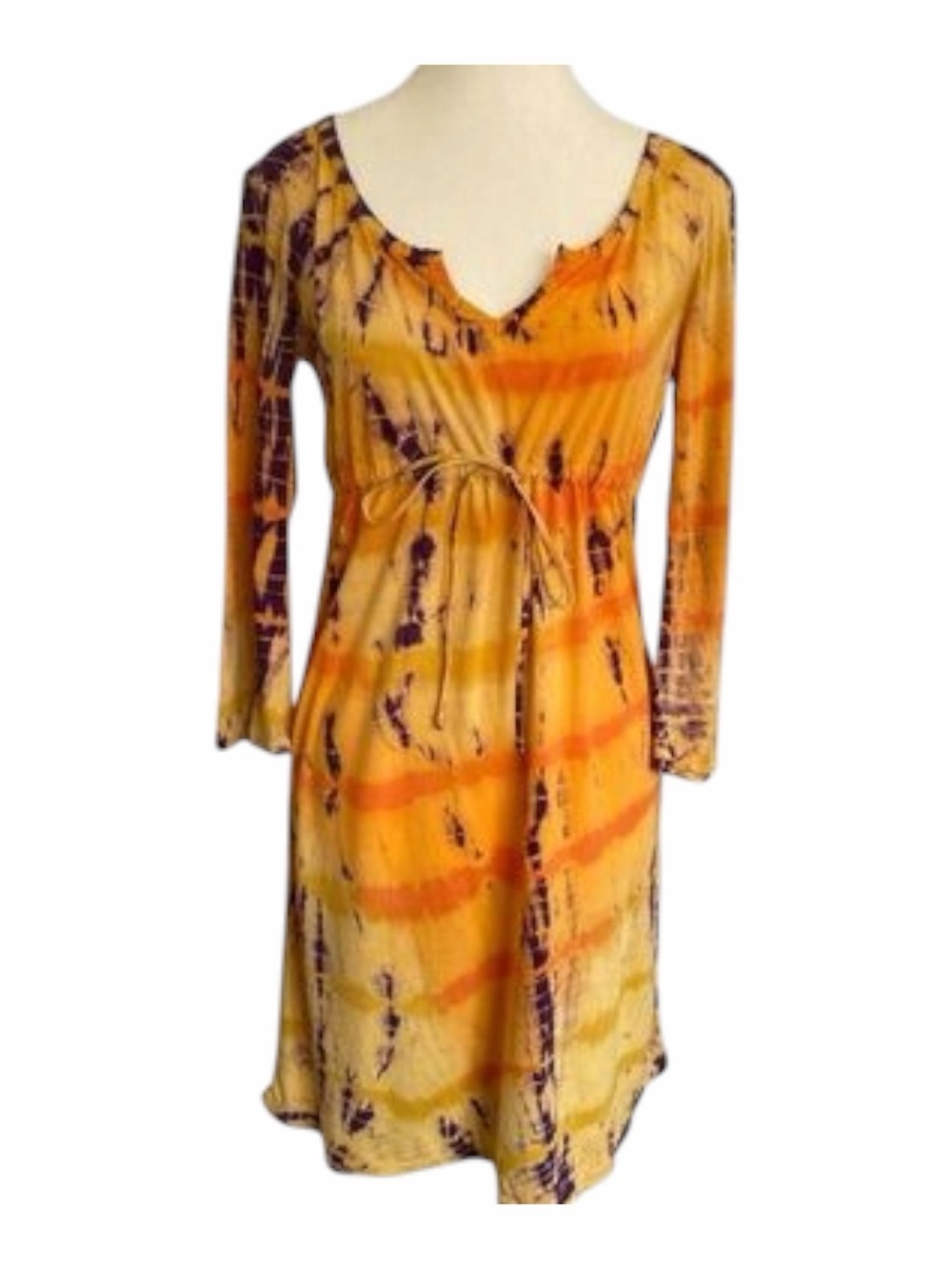 Lucky Brand Tie Dye Tunic Dress Boho Hippie Festival Orange Purple S Hippie - Picture 3 of 10